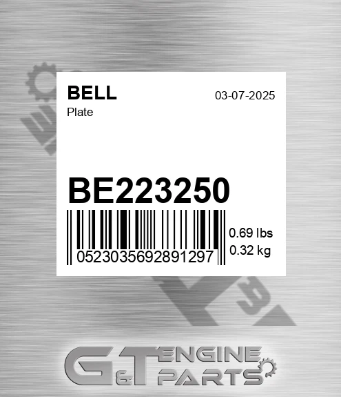BE223250 BELL Plate
