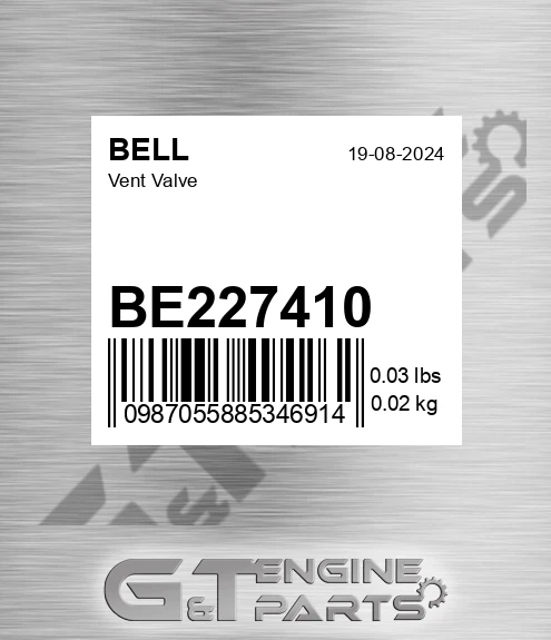 BE227410 Vent Valve for BELL