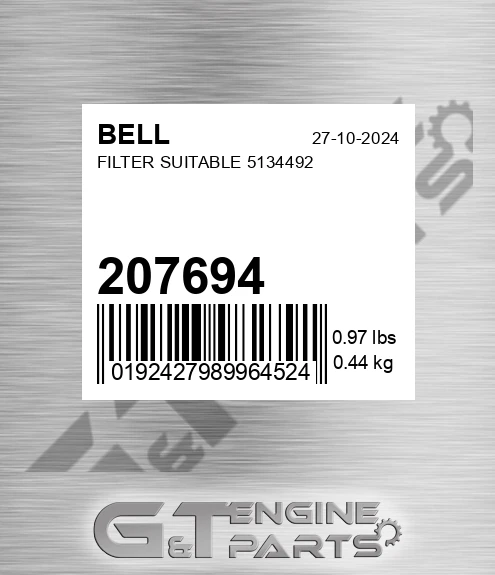 207694 BELL Filter Suitable 5134492