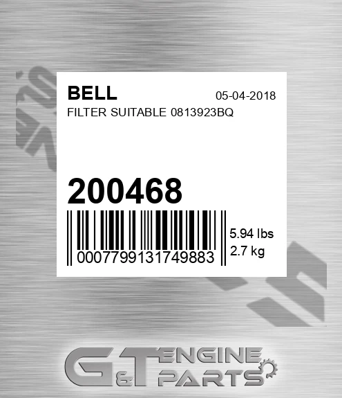 200468 Filter Suitable 0813923bq