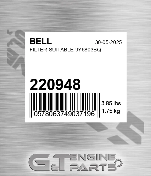 220948 Filter Suitable 9y6803bq