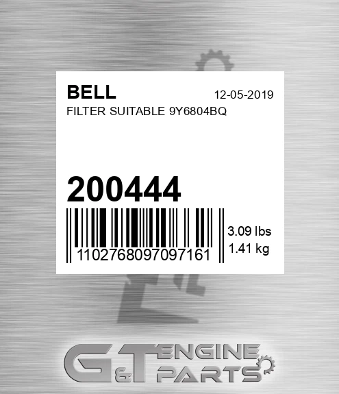 200444 BELL Filter Suitable 9y6804bq