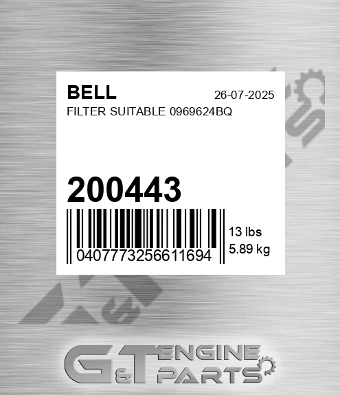 200443 BELL Filter Suitable 0969624bq