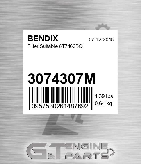 3074307M Filter Suitable 8t7463bq