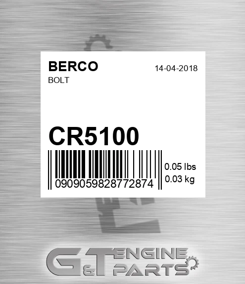 CR5100 BERCO Bolt