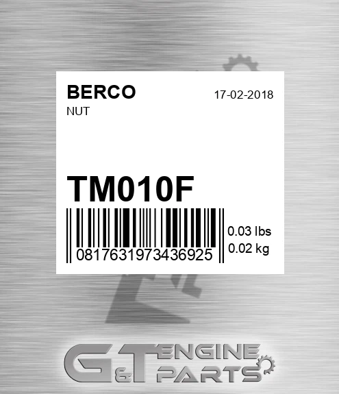 TM010F Nut