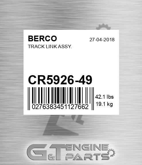 CR5926/49 BERCO Track Link Assy.