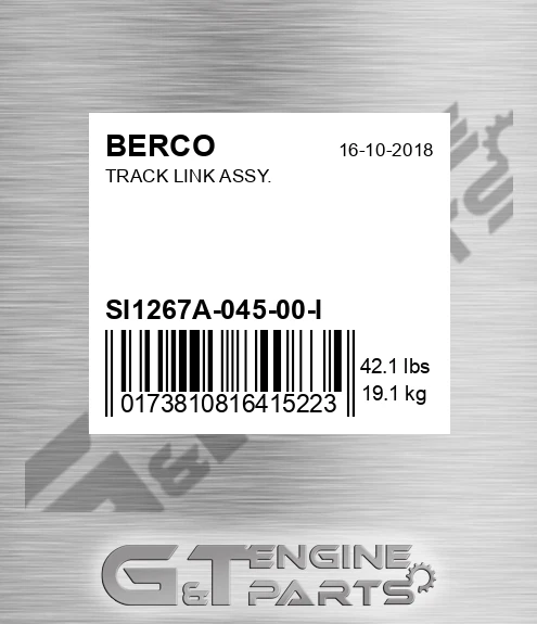 SI1267A-045-00-I BERCO Track Link Assy.