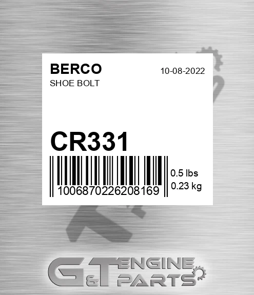 CR331 Shoe Bolt
