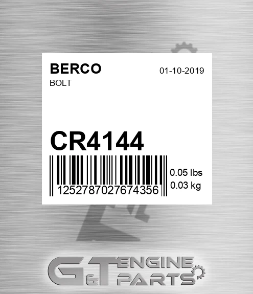 CR4144 BERCO Bolt