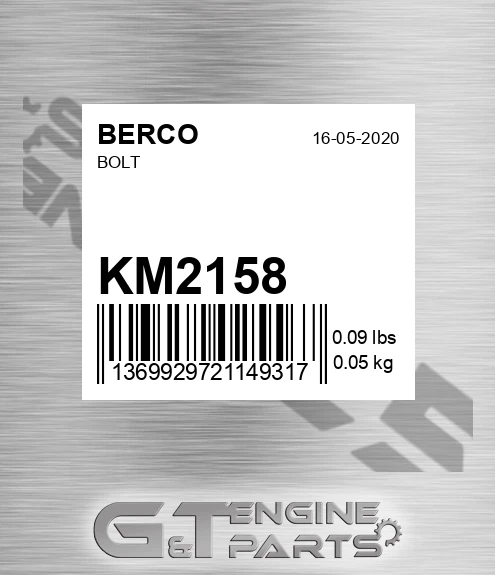 KM2158 BERCO Bolt