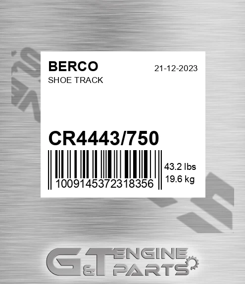 CR4443/750 Shoe Track