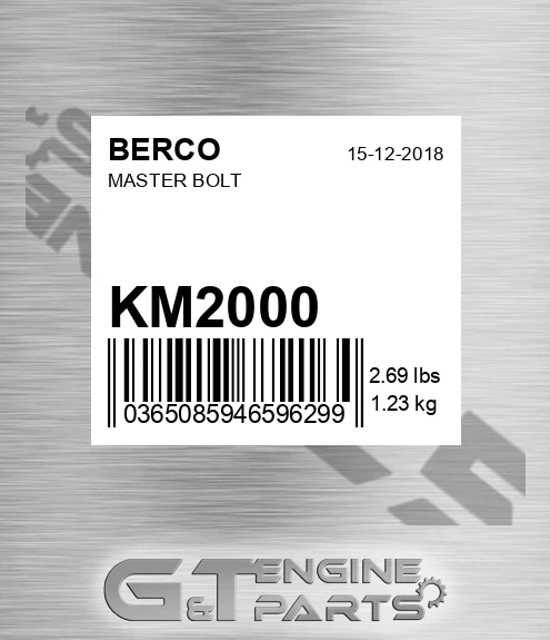 KM2000 BERCO Master Bolt