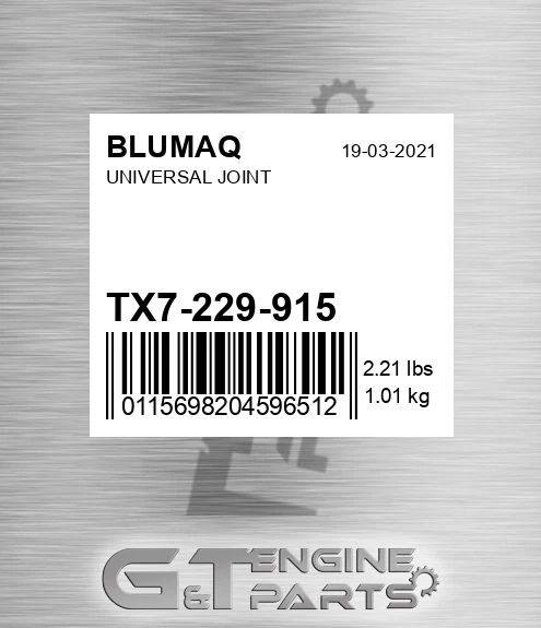 TX7-229-915 Universal Joint for BLUMAQ