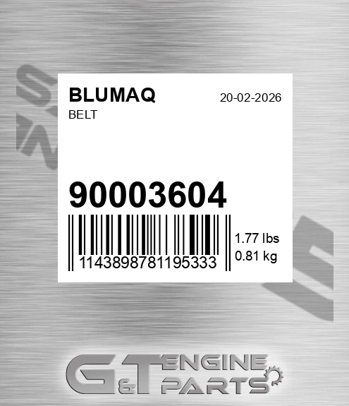 900.03604 Belt for BLUMAQ