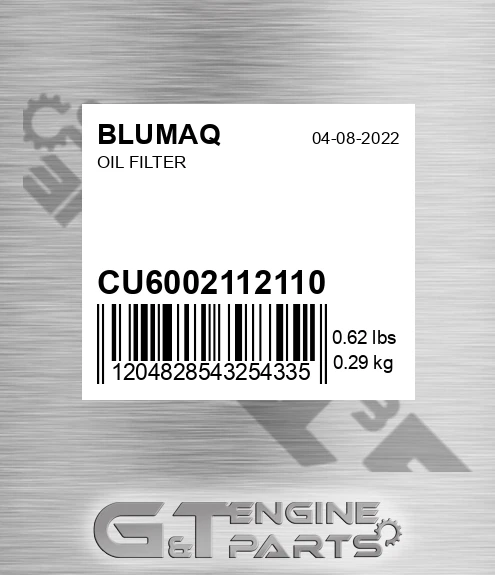 CU6002112110 Oil Filter