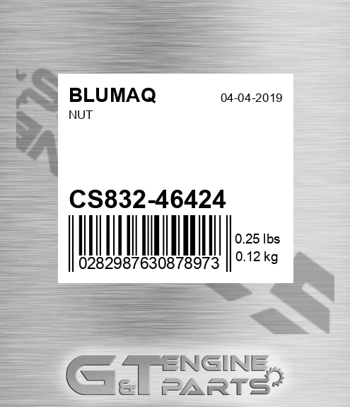 CS832-46424 Nut for BLUMAQ