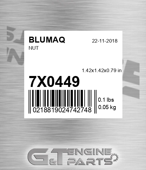 7X-0449 Nut for BLUMAQ