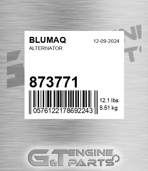 873771 Alternator for BLUMAQ