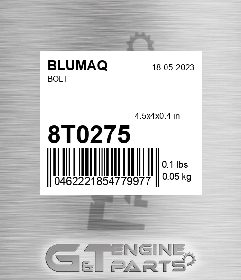 8T-0275 Bolt for BLUMAQ