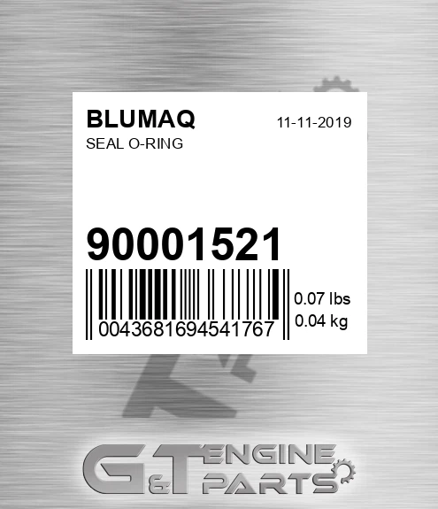 900.01521 Seal O-ring for BLUMAQ