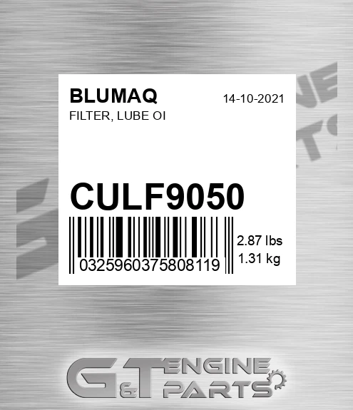 CULF9050 Filter, Lube Oi for BLUMAQ