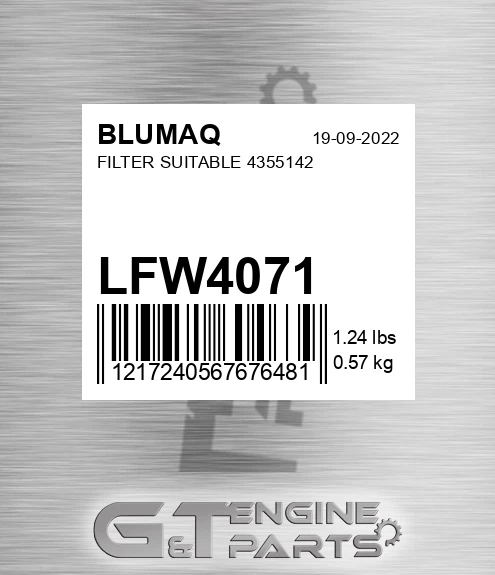 LFW4071 Filter Suitable 4355142 for BLUMAQ
