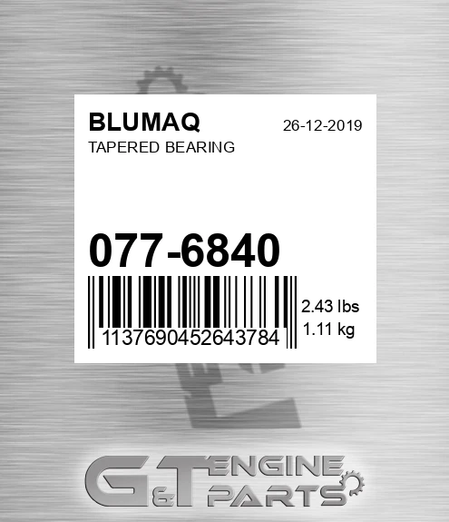 077-6840 Tapered Bearing for BLUMAQ