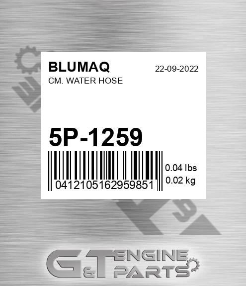 5P-1259 Cm. Water Hose for BLUMAQ