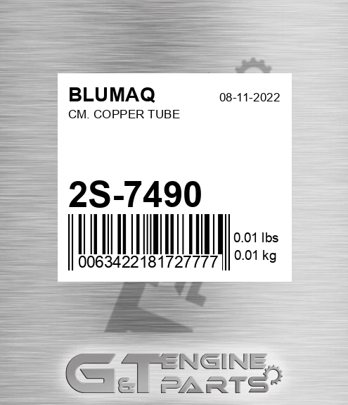 2S-7490 Cm. Copper Tube