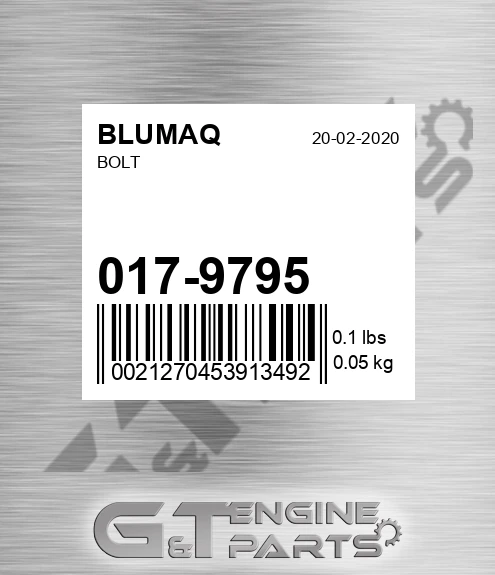 017-9795 Bolt for BLUMAQ