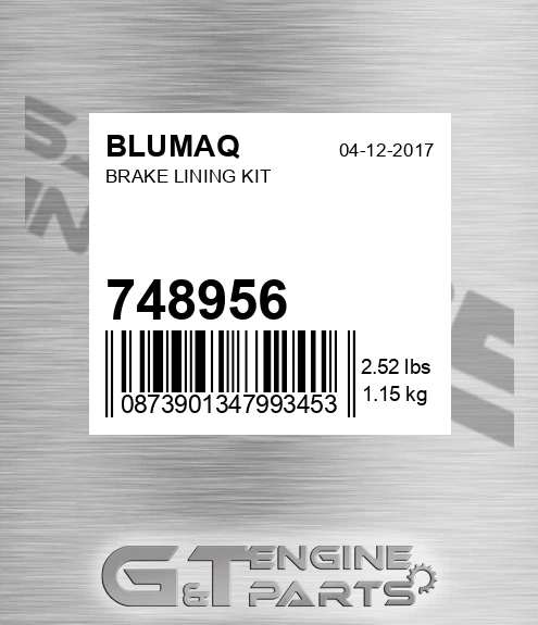 748956 Brake Lining Kit for BLUMAQ