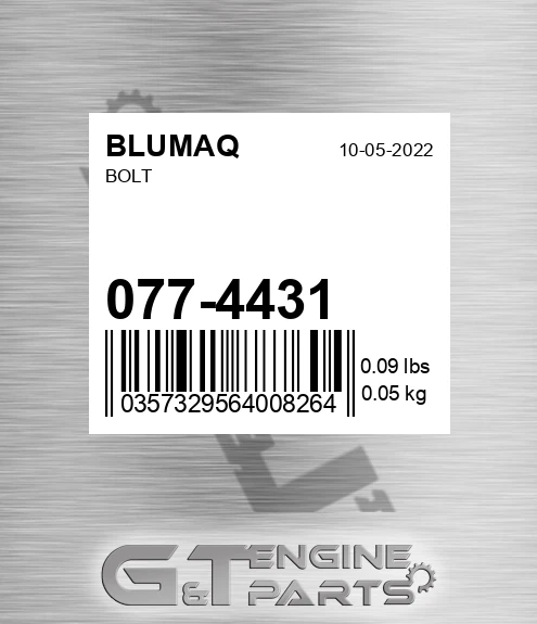 077-4431 Bolt for BLUMAQ