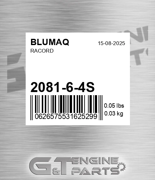 2081-6-4S Racord for BLUMAQ
