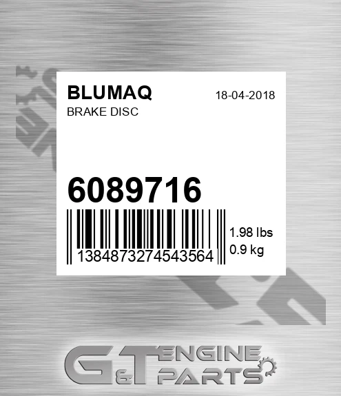 6089716 Brake Disc for BLUMAQ