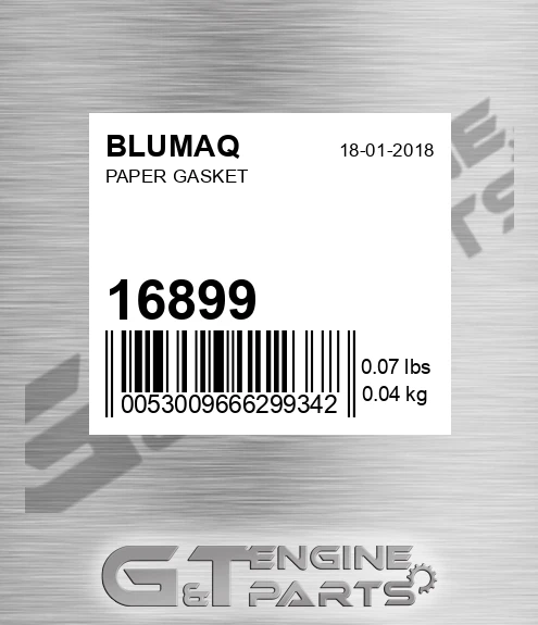 16899 Paper Gasket for BLUMAQ