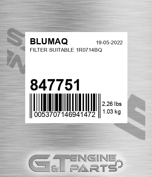 847751 Filter Suitable 1r0714bq for BLUMAQ