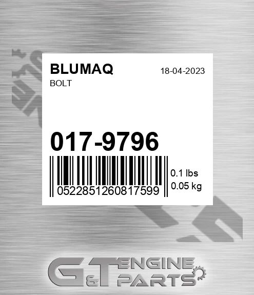 017-9796 Bolt for BLUMAQ