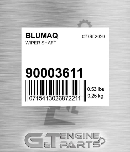 900.03611 Wiper Shaft for BLUMAQ