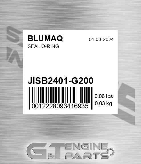 JISB2401-G200 Seal O-ring for BLUMAQ