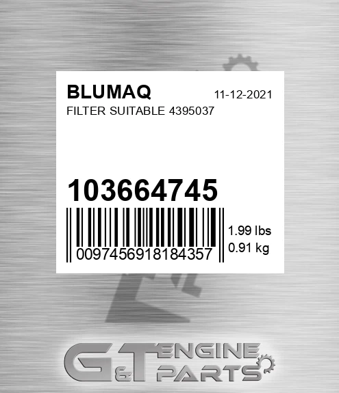 103664745 Filter Suitable 4395037 for BLUMAQ