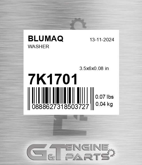 7K-1701 Washer for BLUMAQ