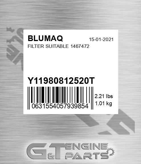 Y11980812520T Filter Suitable 1467472 for BLUMAQ