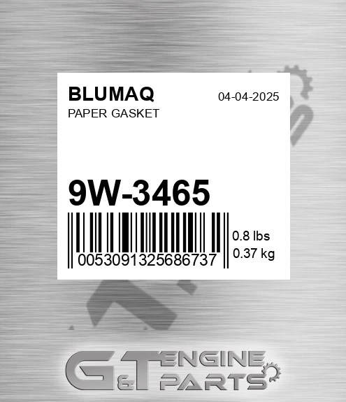 9W-3465 Paper Gasket for BLUMAQ