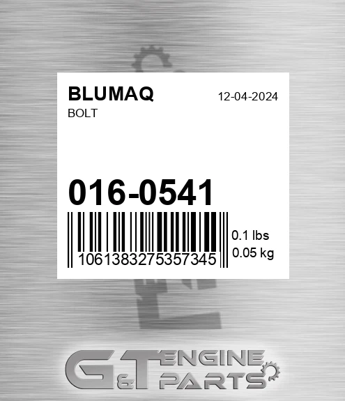 016-0541 Bolt for BLUMAQ