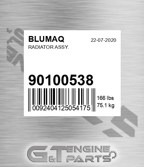 901.00538 Radiator Assy. for BLUMAQ