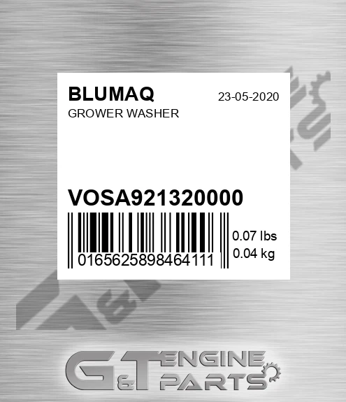 VOSA9213-20000 Grower Washer for BLUMAQ