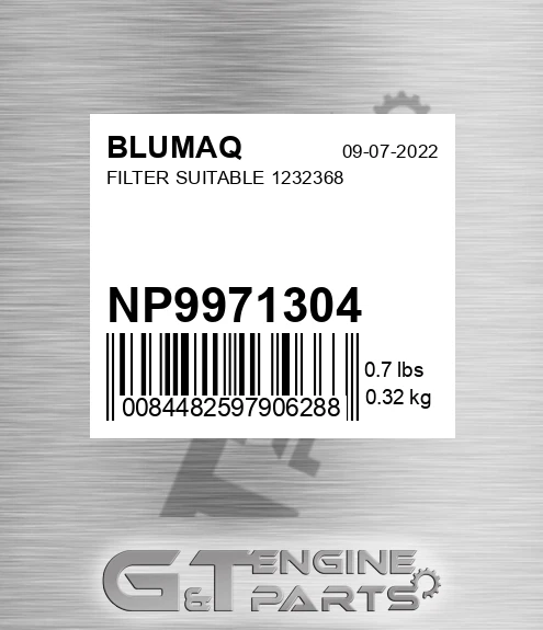 NP9971304 BLUMAQ Filter Suitable 1232368