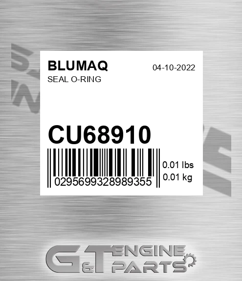 CU68910 Seal O-ring for BLUMAQ