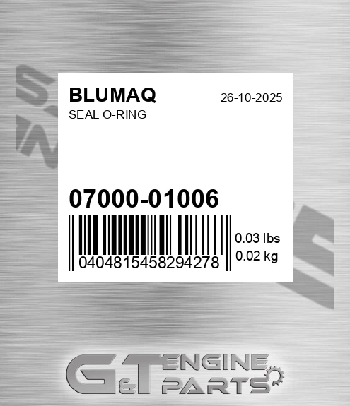07000-01006 Seal O-ring for BLUMAQ